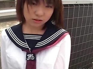 Japanese schoolgirl sucks cock Uncensored - 7 min